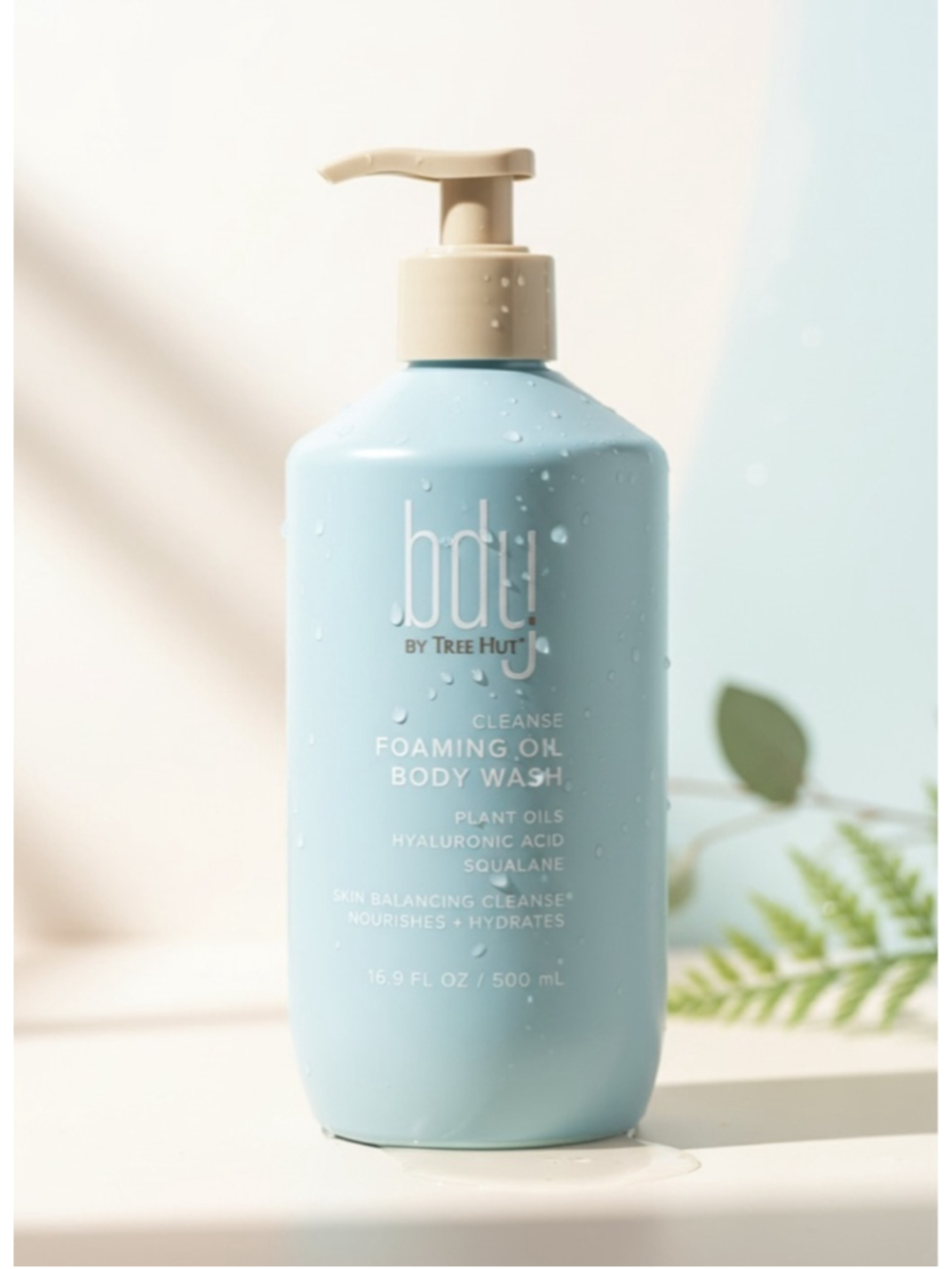 Tree Hut bdy Cleanse Foaming Oil Body Wash Hyaluronic Acid Squalane 16.9 oz New